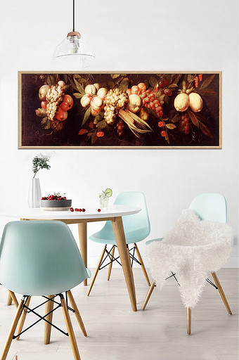 北欧抽象油画水果植物欧式装饰画素材背景墙图片