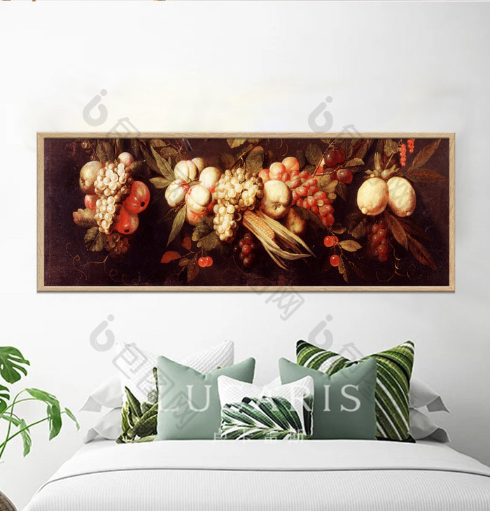 北欧抽象油画水果植物欧式装饰画素材背景墙