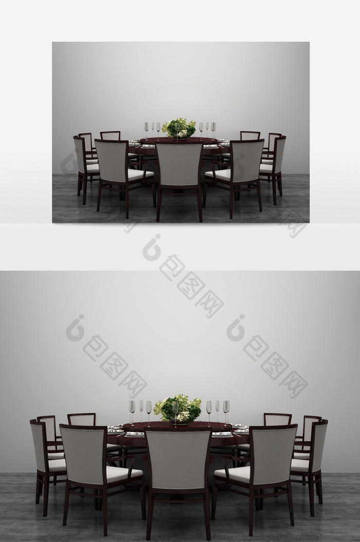 中式红木大型餐桌桌椅组合