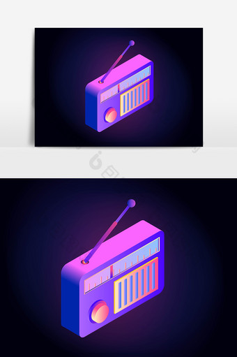 光感透气简约收音机矢量元素设计图片