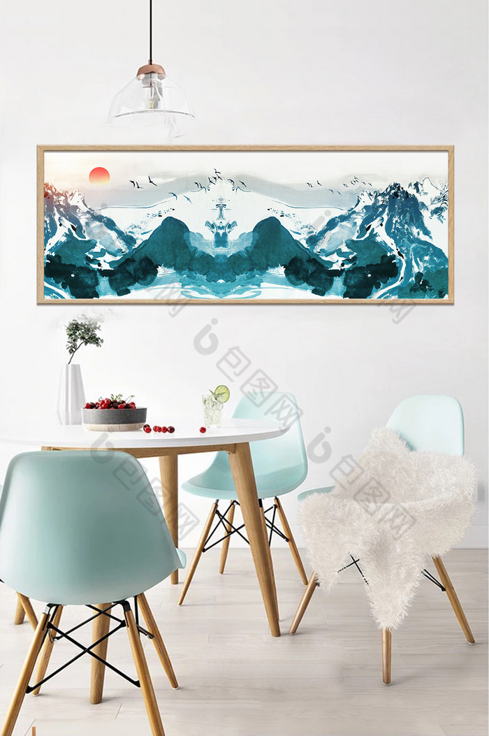新中式抽象水墨山水画装饰画图片图片