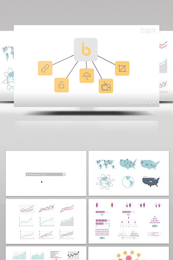 450个扁平化企业信息图表数据MG动画图片