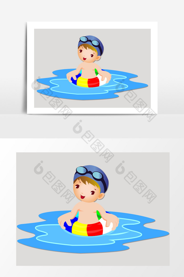游泳男孩暑假夏天图片图片