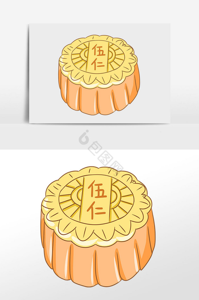 中秋节五仁月饼插画图片