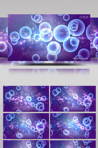 紫色炫酷粒子气泡动态背景视频素材图片