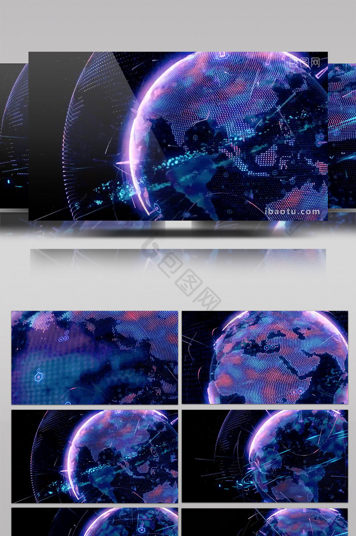 紫色科技地球互联网区块链相关视频素材