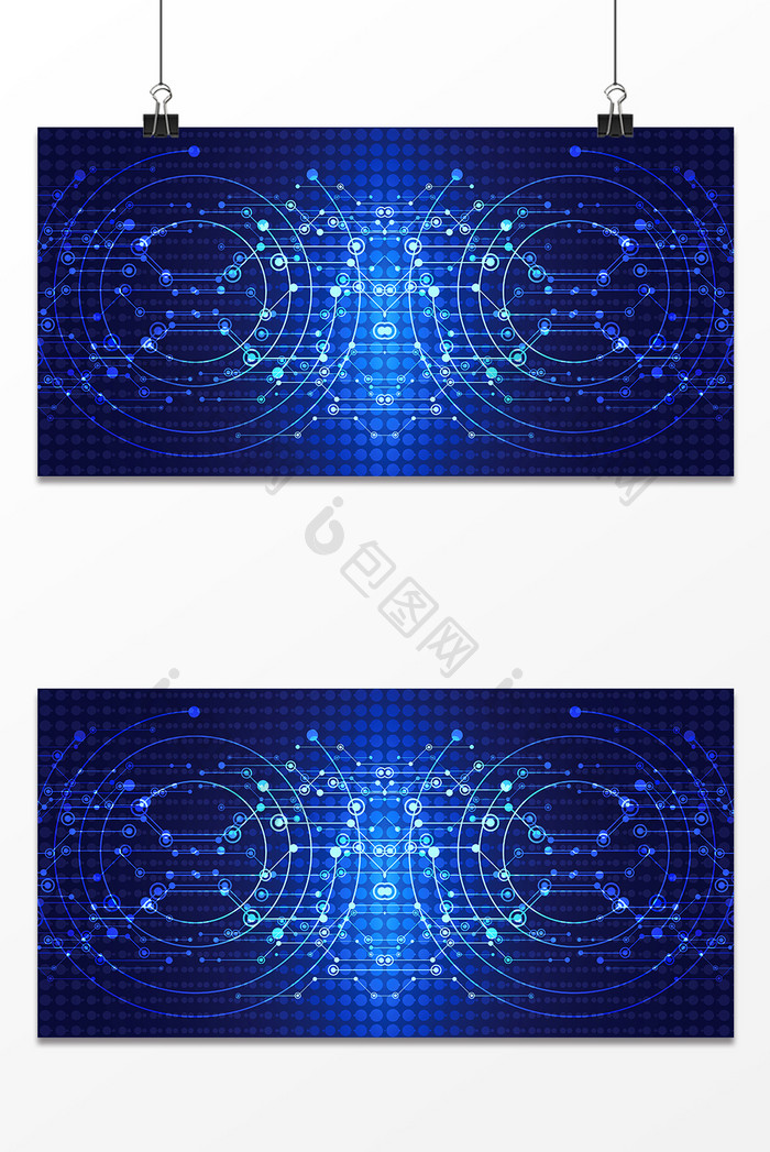 蓝色大气科技商务海报背景图
