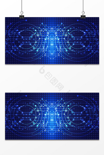 蓝色大气科技商务海报背景图图片