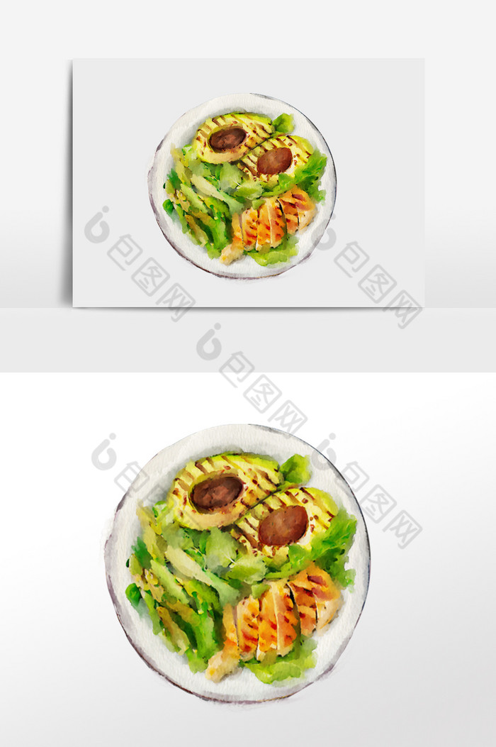 面包牛油果沙拉图片