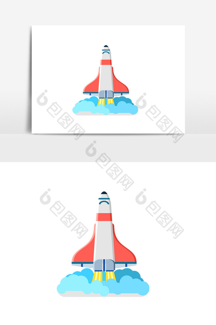 太空火箭升空红色图片