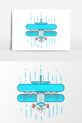 卡通手绘飞机矢量小图标