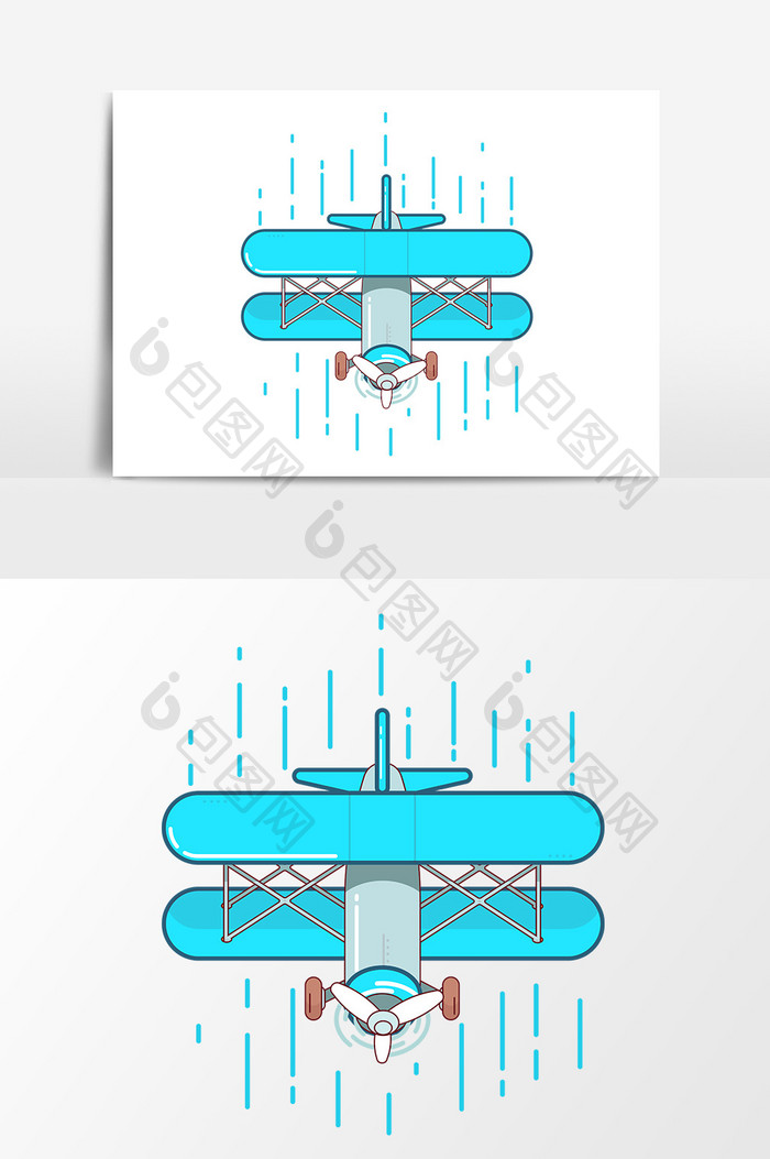 卡通手绘飞机矢量小图标