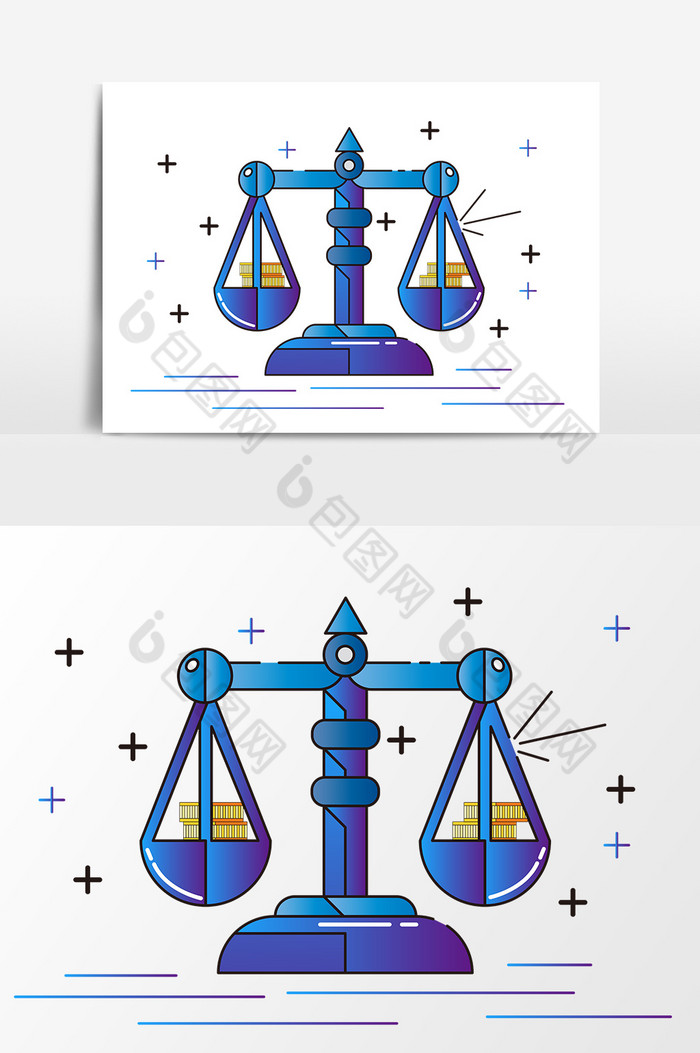 天平秤插画png下载-包图网