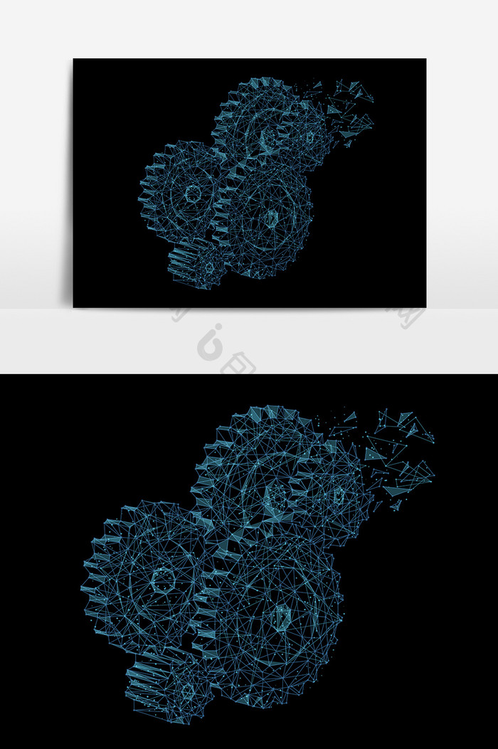 商务办公商用2.5D齿轮设计元素