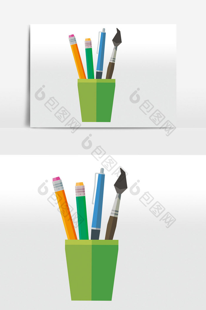 教学教育用的铅笔笔筒元素