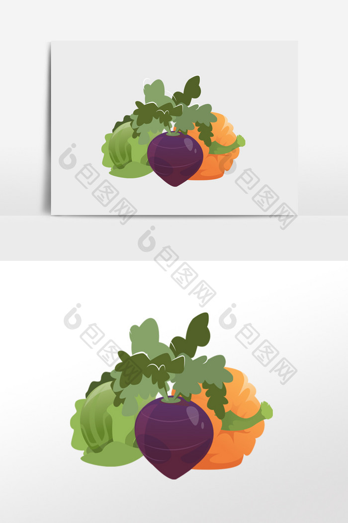 蔬果集合插画元素
