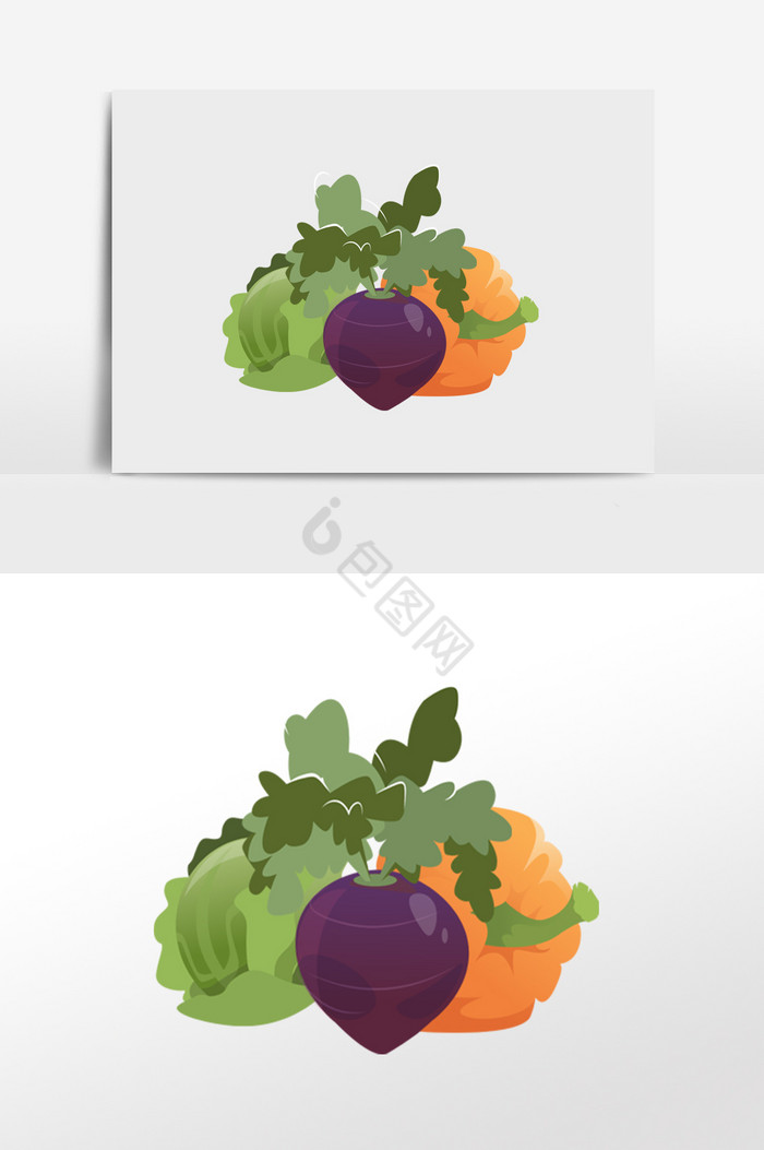 蔬果集合插画图片
