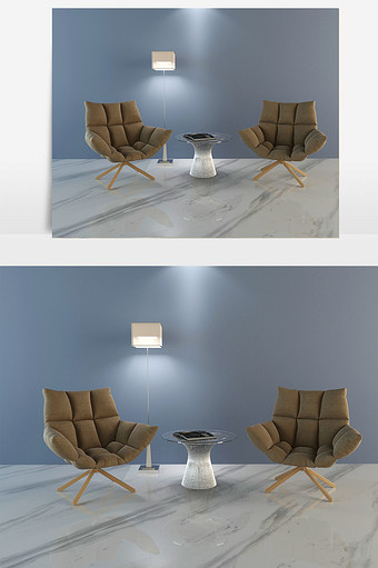 北欧简约风格椅子落地灯组合图片