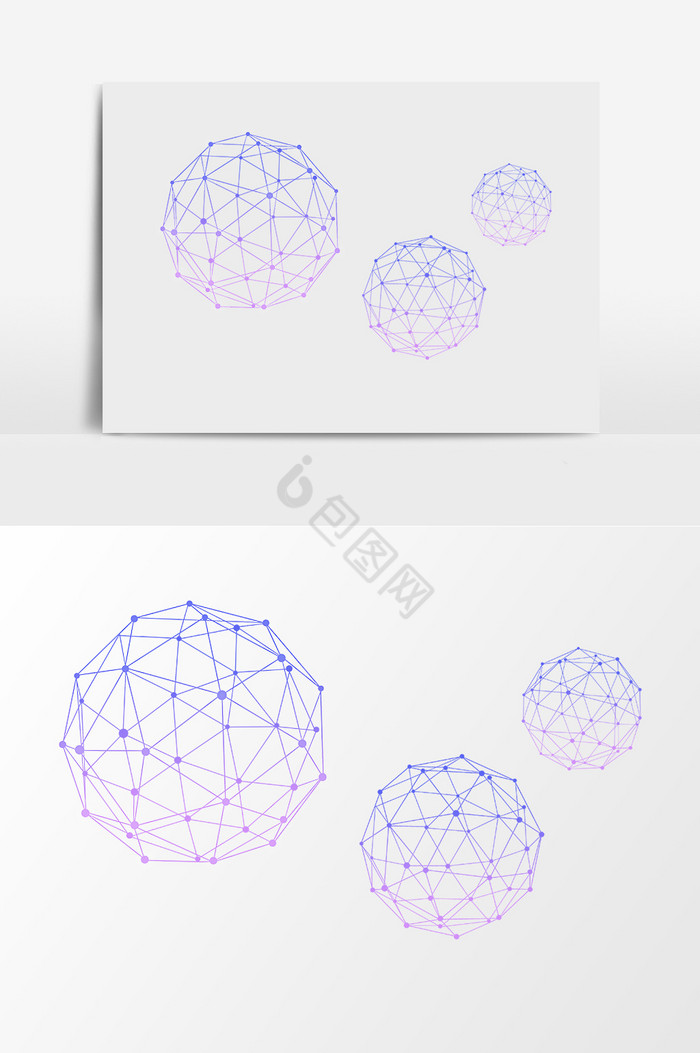 三维球体现状网格图片