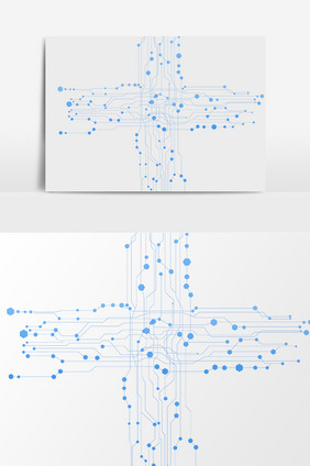 简约电路线条蓝色科技