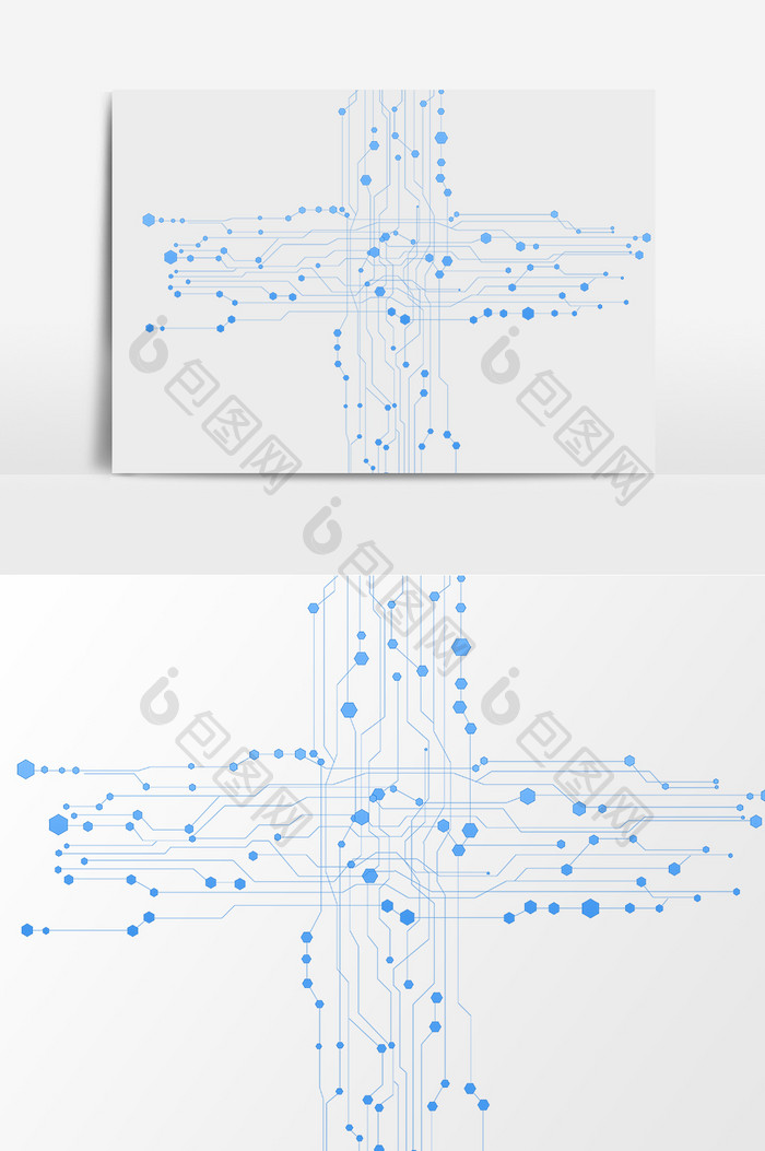 简约电路线条蓝色科技