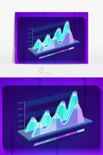 立体年度数据表透感光效矢量素材图片