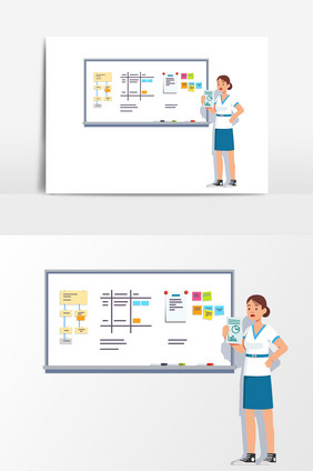 开学季老师黑板前讲课矢量元素