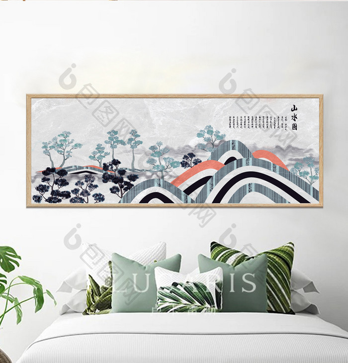 中国风山水图装饰画