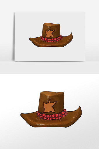 美国西部牛仔帽插画素材图片