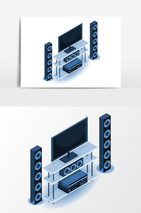 立体音响电视机元素