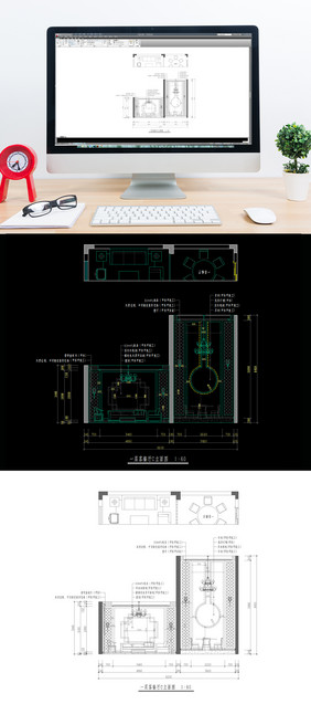 家装中式餐厅CAD立面图