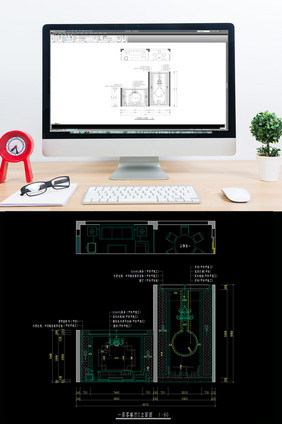 CAD家装中式客餐厅立面图