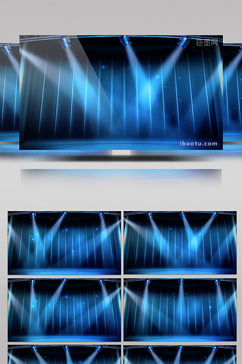 蓝色科技炫酷灯光闪烁背景led视频素材图片