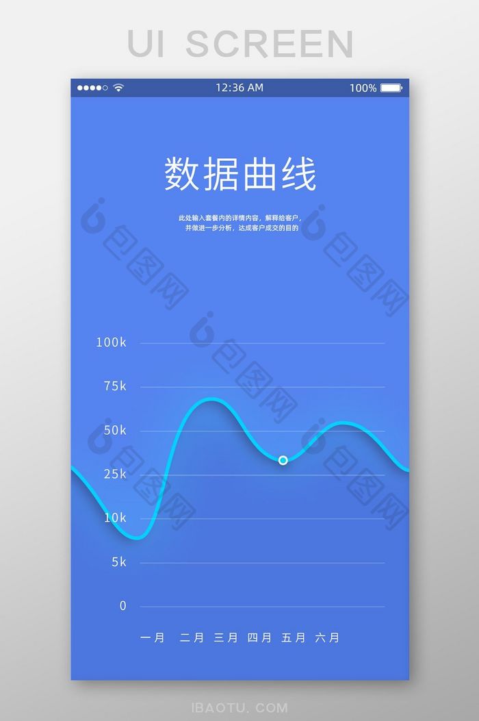 蓝色音乐统计图表主界面PSD