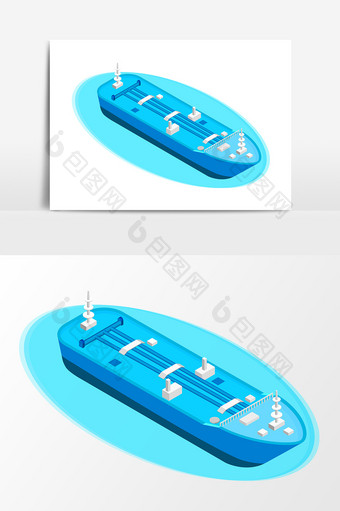 卡通手绘船3D立体元素图片