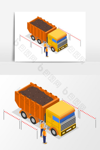 原创矢量工程车素材元素图片