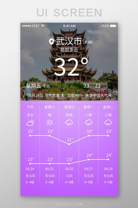 天气移动手机app界面