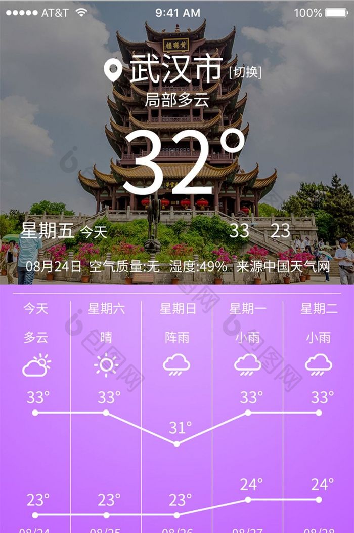 天气移动手机app界面