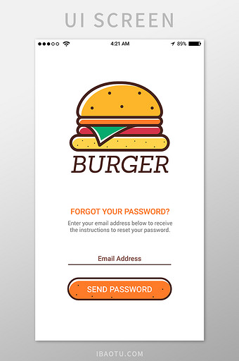 汉堡美食外卖注册登录页图片