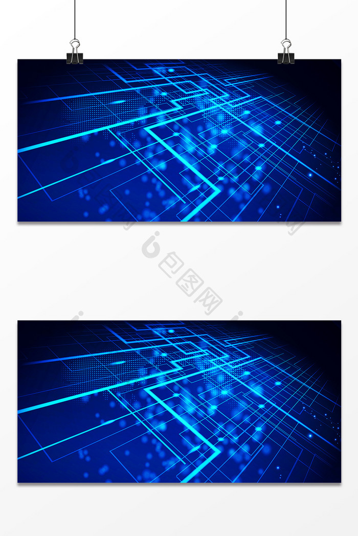 高科技蓝色光线海报背景图