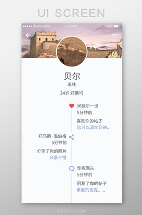 人物介绍主界面手机APP