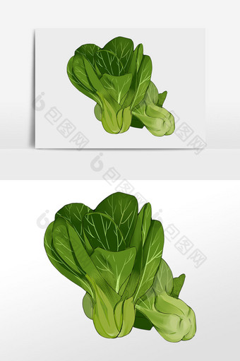 手绘霜降油菜插画元素图片