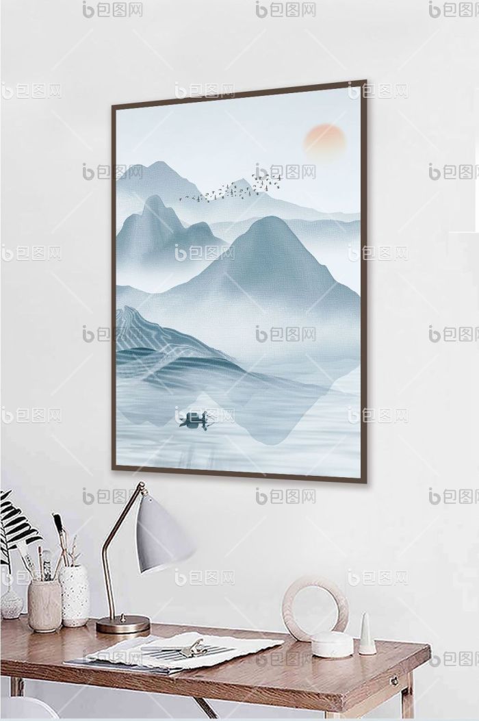 意境迷雾山水装饰画-意境迷雾山水装饰画效果图-【包图网】