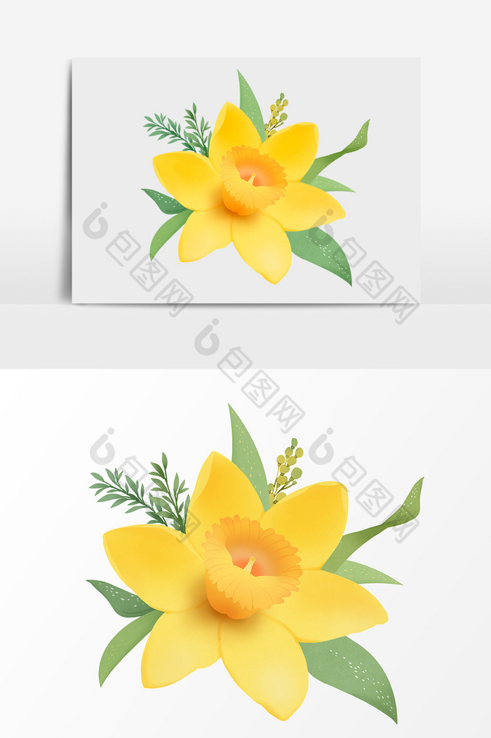 手绘卡通水仙花 Psd素材 包图网