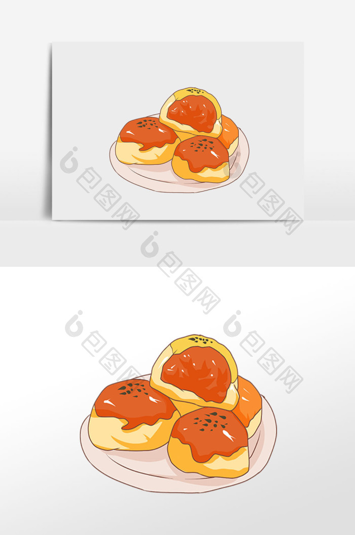 美味叉烧插画png下载-包图网