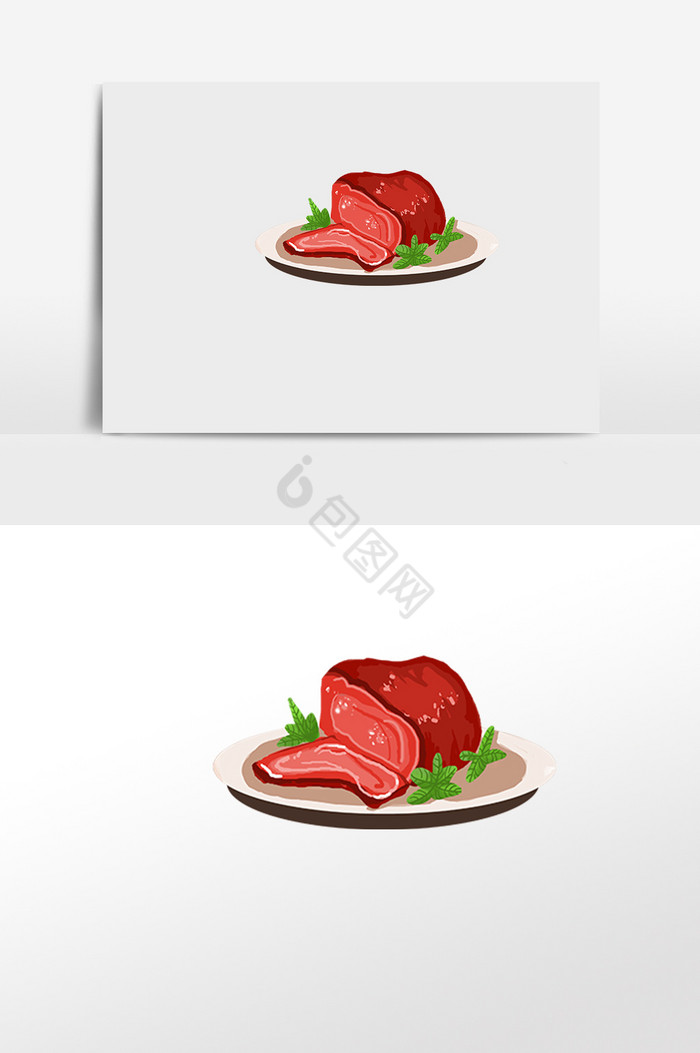 可口牛肉插画图片