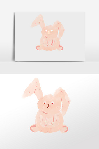 粉色兔子中秋元素图片