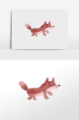 卡通狐狸动物海报素材背景元素图片