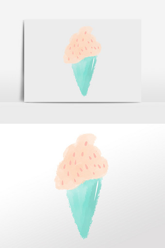 粉色冰淇淋雪糕甜筒元素图片