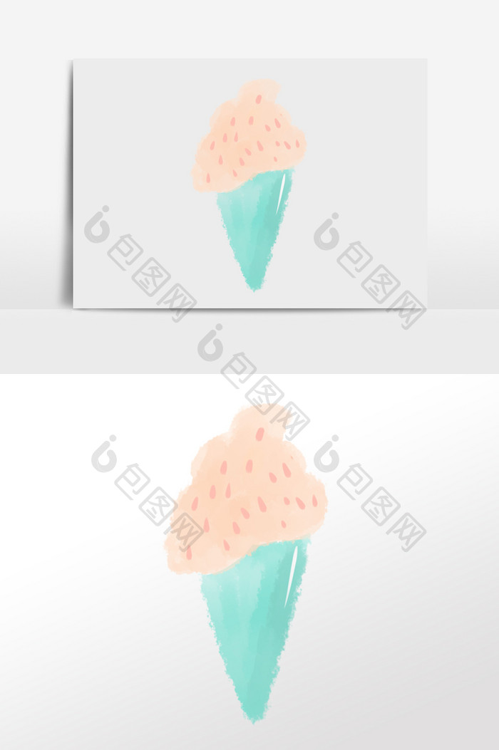 粉色冰淇淋雪糕甜筒元素
